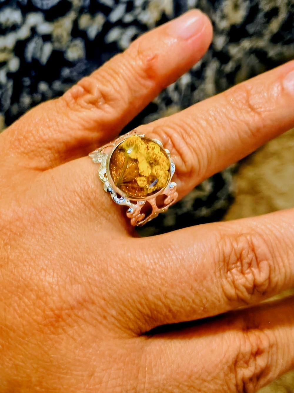Real Pressed Flower Ring